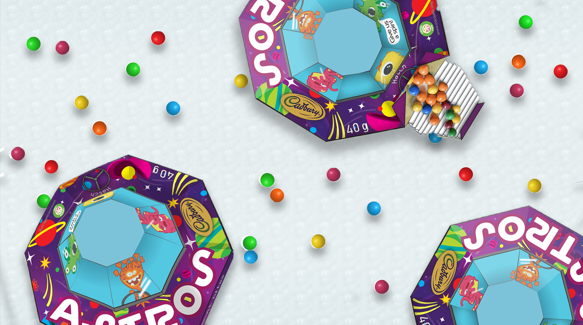 Three Astros redesigned packaging boxes